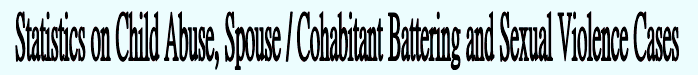 Statistics on child abuse, spouse / cohabitant battering and sexual violence cases