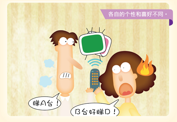 各自的个性和喜好不同。